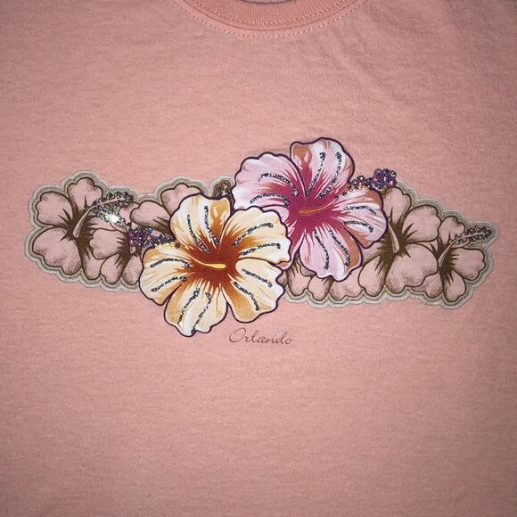 Vintage 1990’s Floral Orlando T-Shirt with glitter detail | Large - Picture 2 of 6